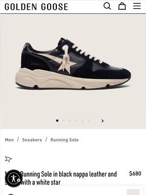 Authentic Golden Goose Running Sole Sneakers in Black and Cream